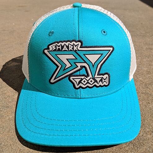 Shark Tooth Sharp Trucker Hat - Teal Stone Front