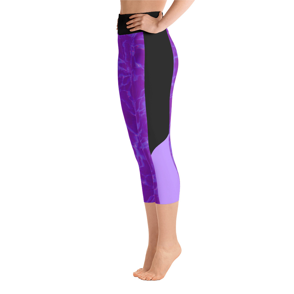 Thresher Purple Yoga / Surf Capri Leggings - Left View