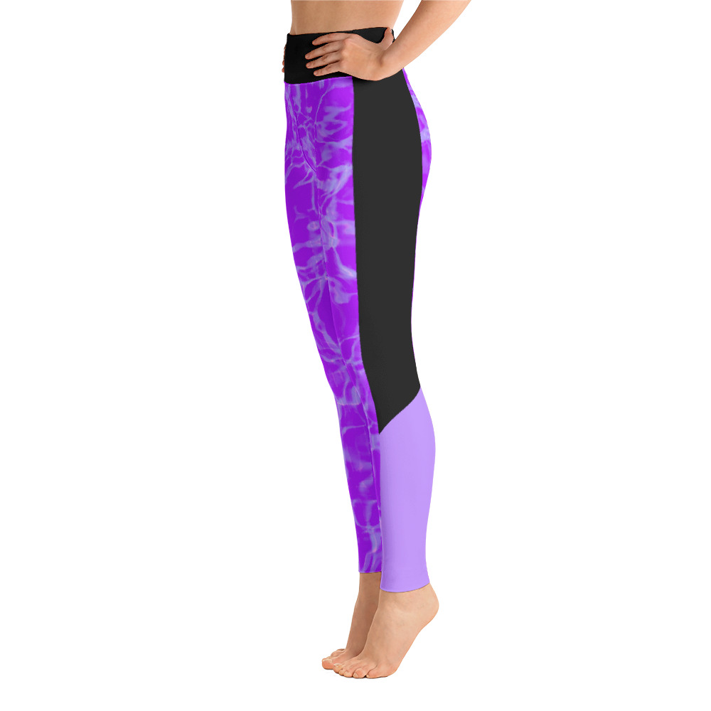 Thresher Purple Yoga / Surf Leggings - Left View