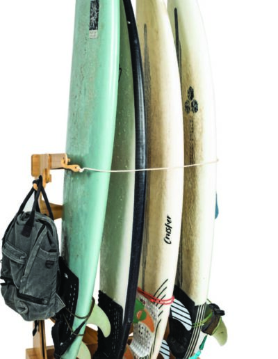 Spirit Rack by LISS Shown with 4 Surfboards